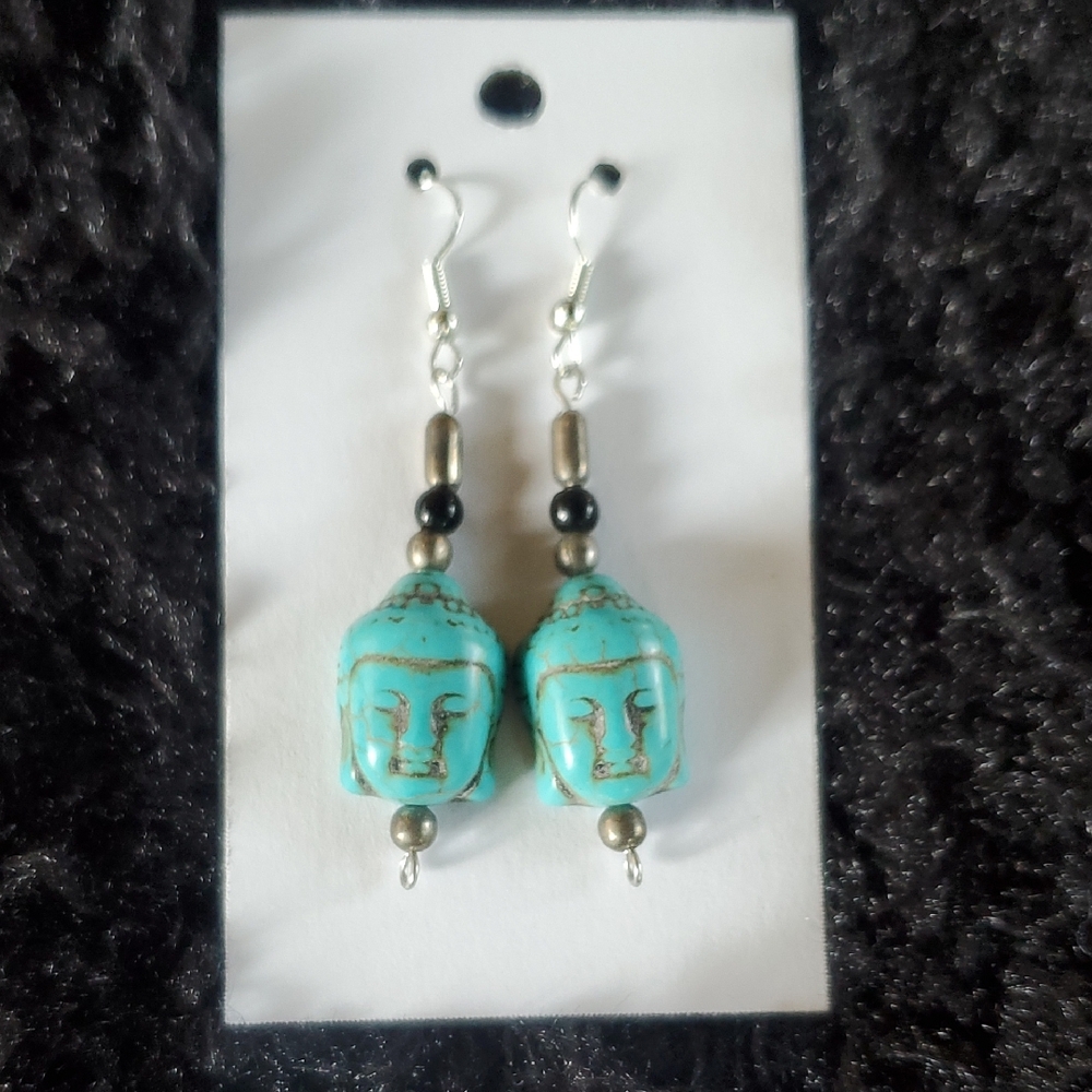 Turquoise Buddha Earrings